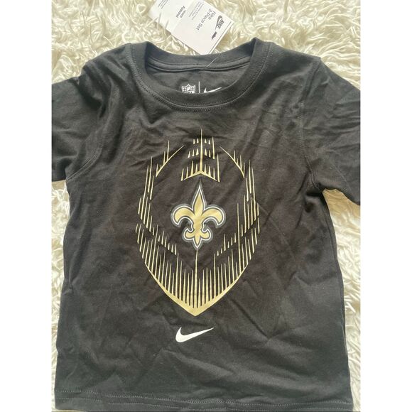 New Orleans Saints Nike Black NFL T-Shirt + Shorts Toddler 4T - Picture 5 of 7